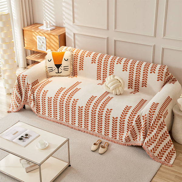 Cubierta del sofá de decoración de tela de tela de chenilla de hoja