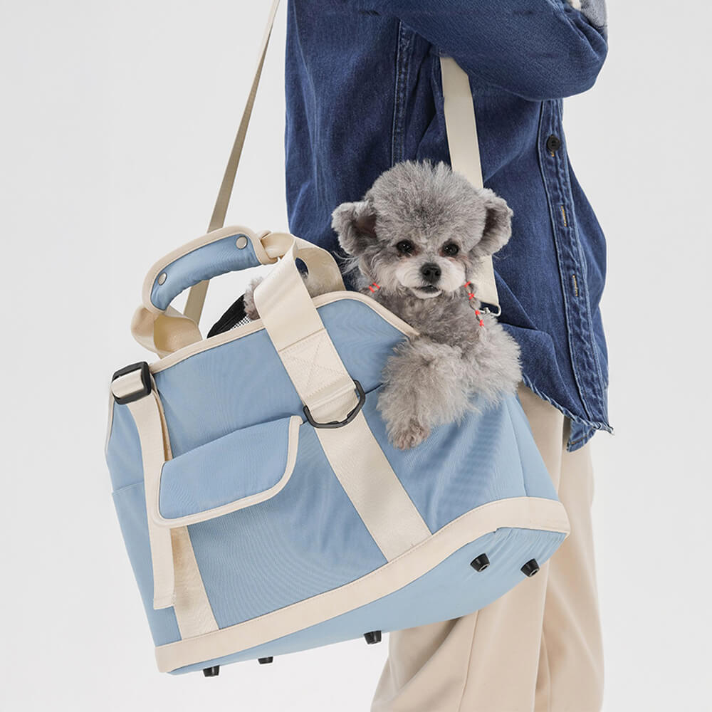 Lightweight Contrast Color Waterproof Multi-Function Pet Travel Tote Bag