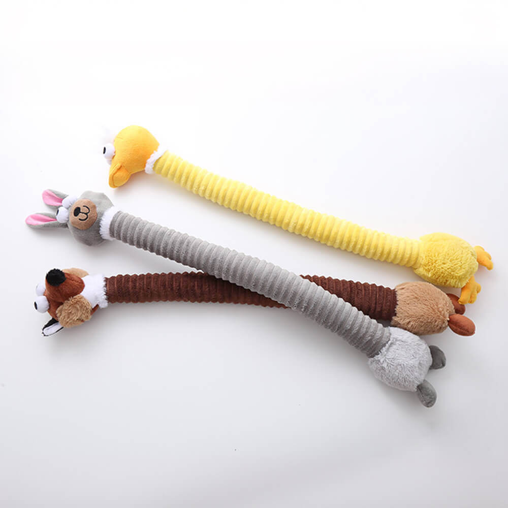 Long Neck Animal Squeaky Plush Dog Toy Interactive Chew Toy