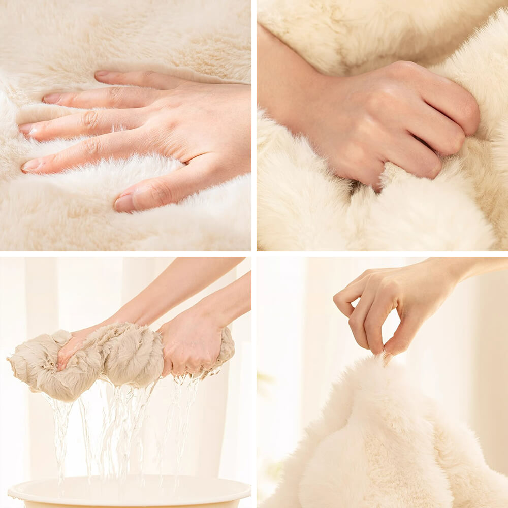 Luxury Creamy Style Fluffy Plush Rug