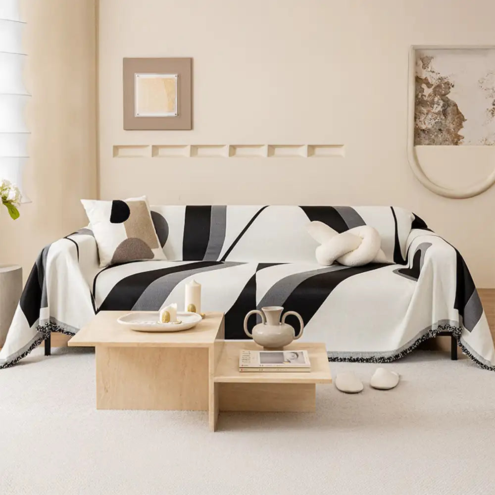 Arte moderno Chenille All-Season Fit Universal Fit Cubierta de sofá multifuncional