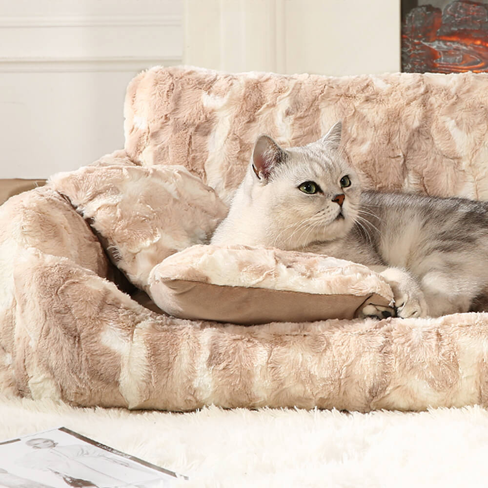 Modern Marble Warm Washable Orthopedic Support Dog & Cat Sofa Bed