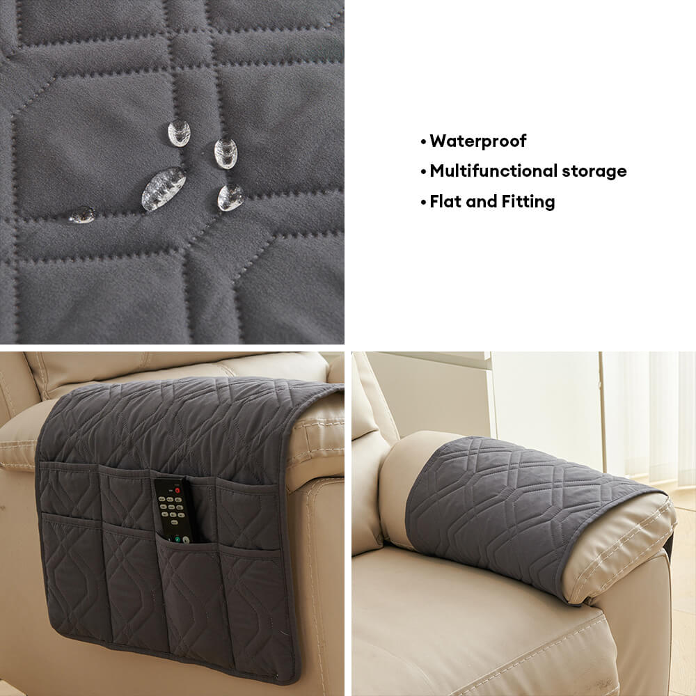 Multifunctional Waterproof Sofa Armrest Cover with Storage Pocket