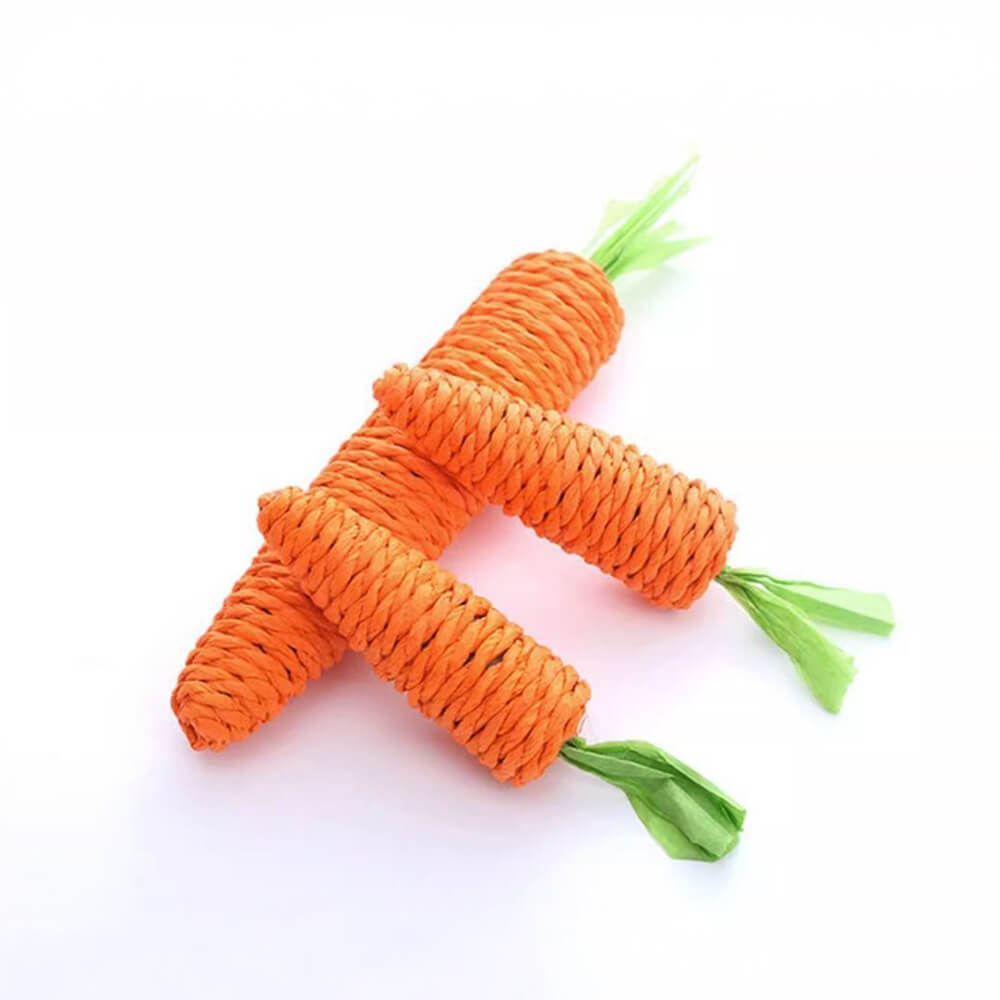 Natural Sisal Carrot Chew Toy Bite-Resistant Cat Teething Toy