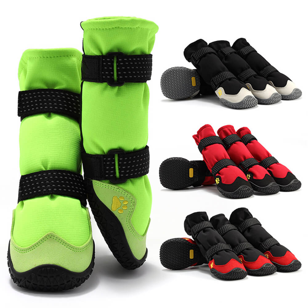 Outdoor Waterproof Durable Rubber Padded Warm Reflective Long Dog Boots