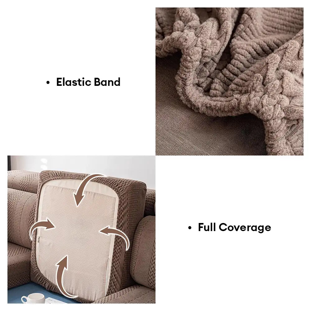 Polar Fleece Soft Antistatic Protection Sofa Stretch Full Wrap Couch Cover