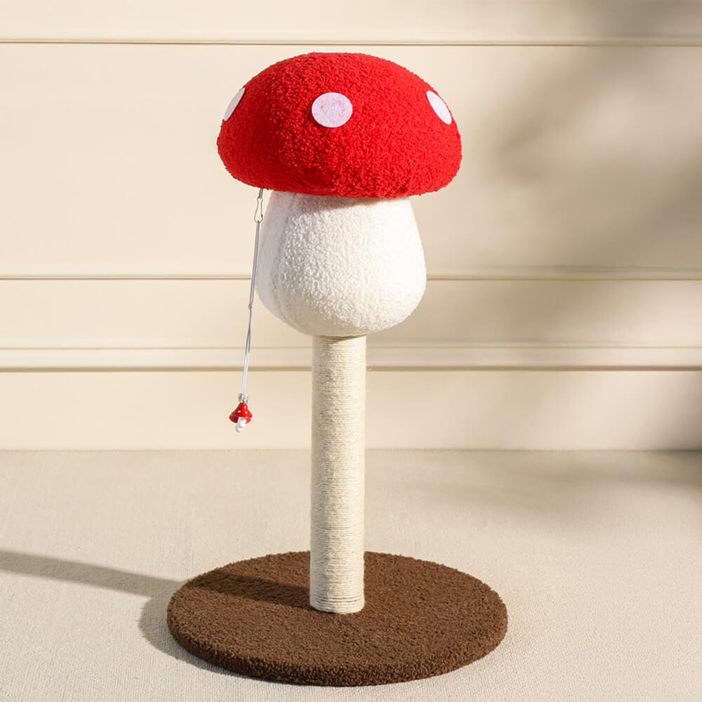 Red Mushroom Cat Climbing Frame with Sisal Scratching Post