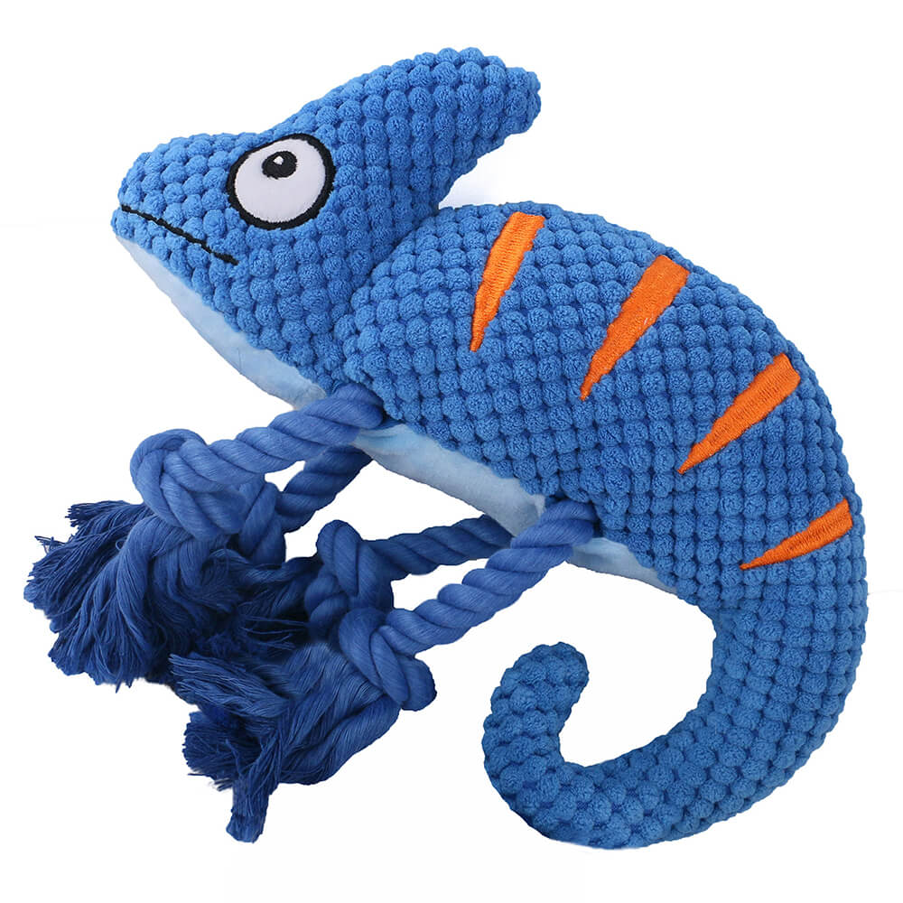 Soft & Colorful Plush Chameleon Squeaky Dog Toy