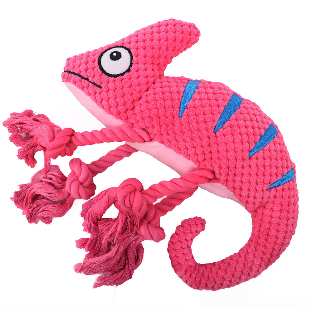 Soft & Colorful Plush Chameleon Squeaky Dog Toy