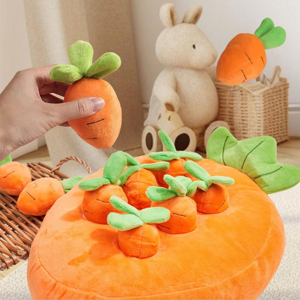 Squeaky Carrots Enrichment Interactive Toy Dog Snuffle Toy