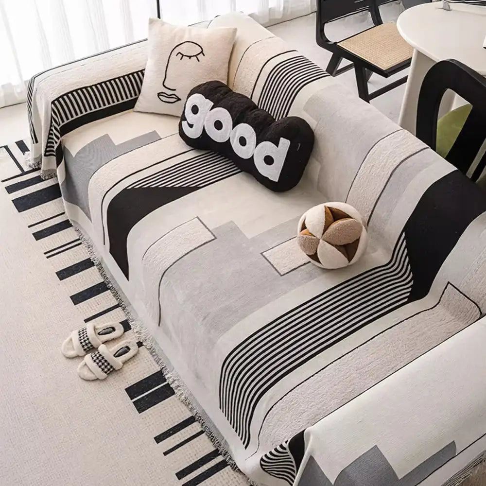 Stripe Art Scratch Scratch Chenille Multifuncional Sofa Protector Couch Cubierta