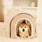 Striped Cave-Style Warm Deep Sleeping Snug Cat Cave Dog House