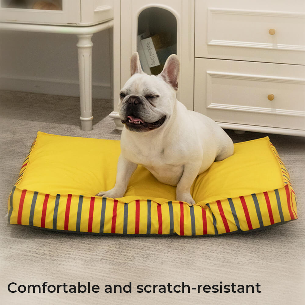 Striped Square Waterproof Cooling Dog Bed