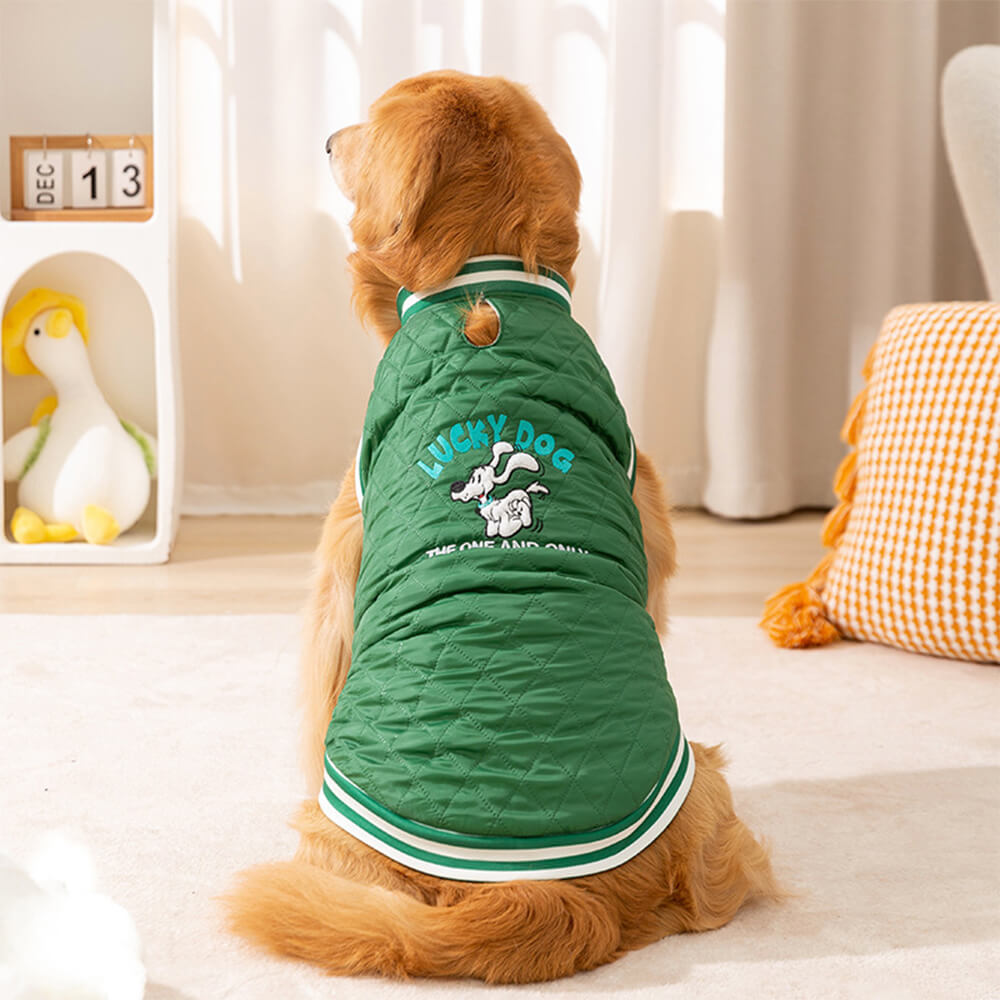 Stylish Chessboard Warm Plush Dog Jacket Coat