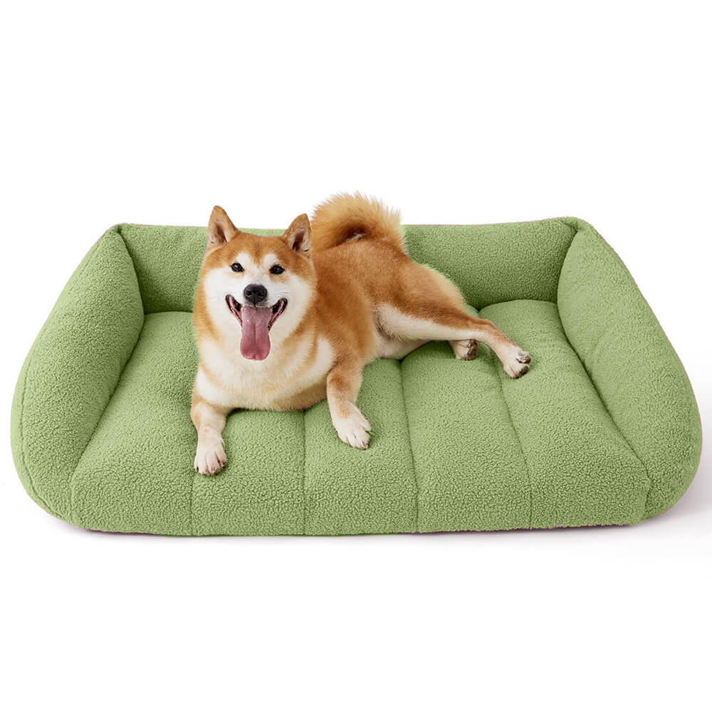 Ultra-Soft Faux Sherpa Fleece Orthopedic Warm Washable Dog Sofa Bed