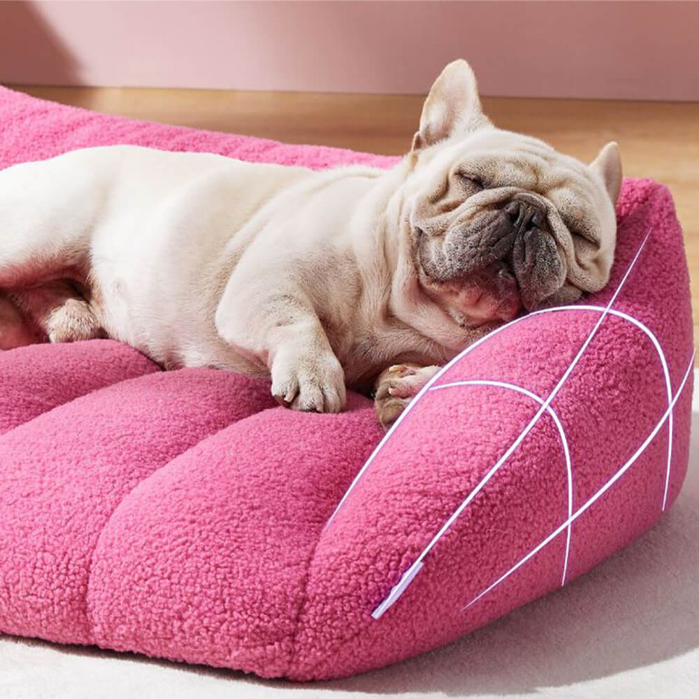 Ultra-Soft Faux Sherpa Fleece Orthopedic Warm Washable Dog Sofa Bed