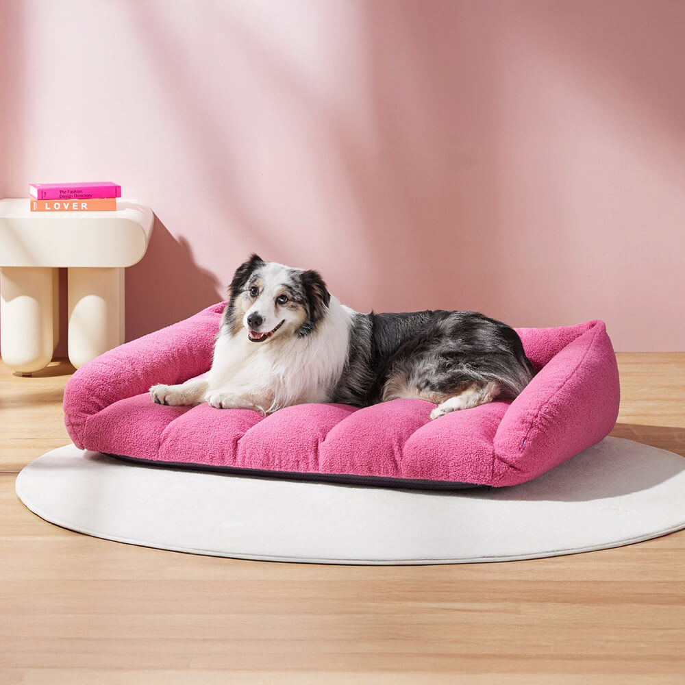 Ultra-Soft Faux Sherpa Fleece Orthopedic Warm Washable Dog Sofa Bed