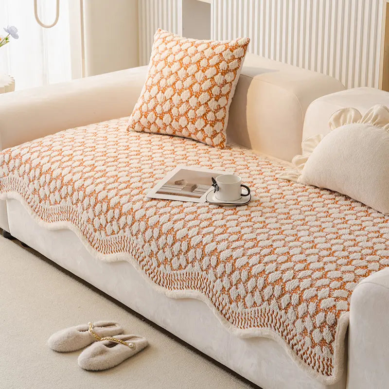 Vintage Classic Chenille Scratch Resistant Sofa Protective Couch Cover