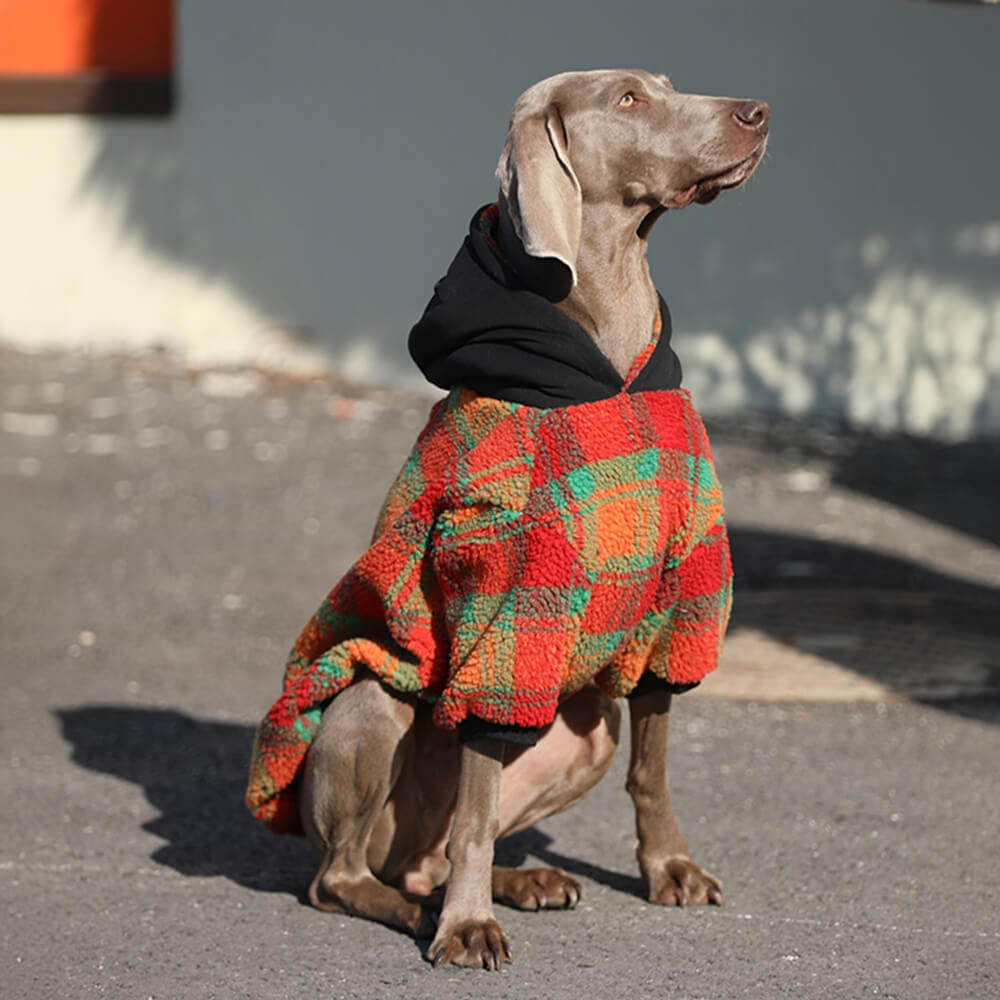 Vintage Leisure Square Striped Warm Dog Hoodie