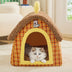 Vintage Plaid Cozy Plush Warm Foldable Cat Cave Dog House