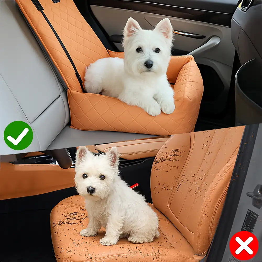 Water-Repellent PU Leather Scratch-Resistant Car Travel Dog Car Seat Bed