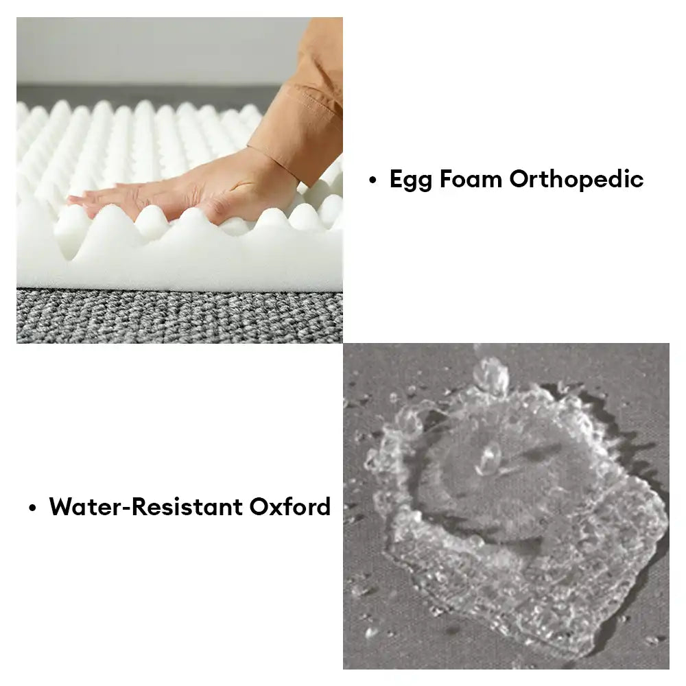 Cama ortopédica de espuma de huevo impermeable con lados de perros grandes para refugios