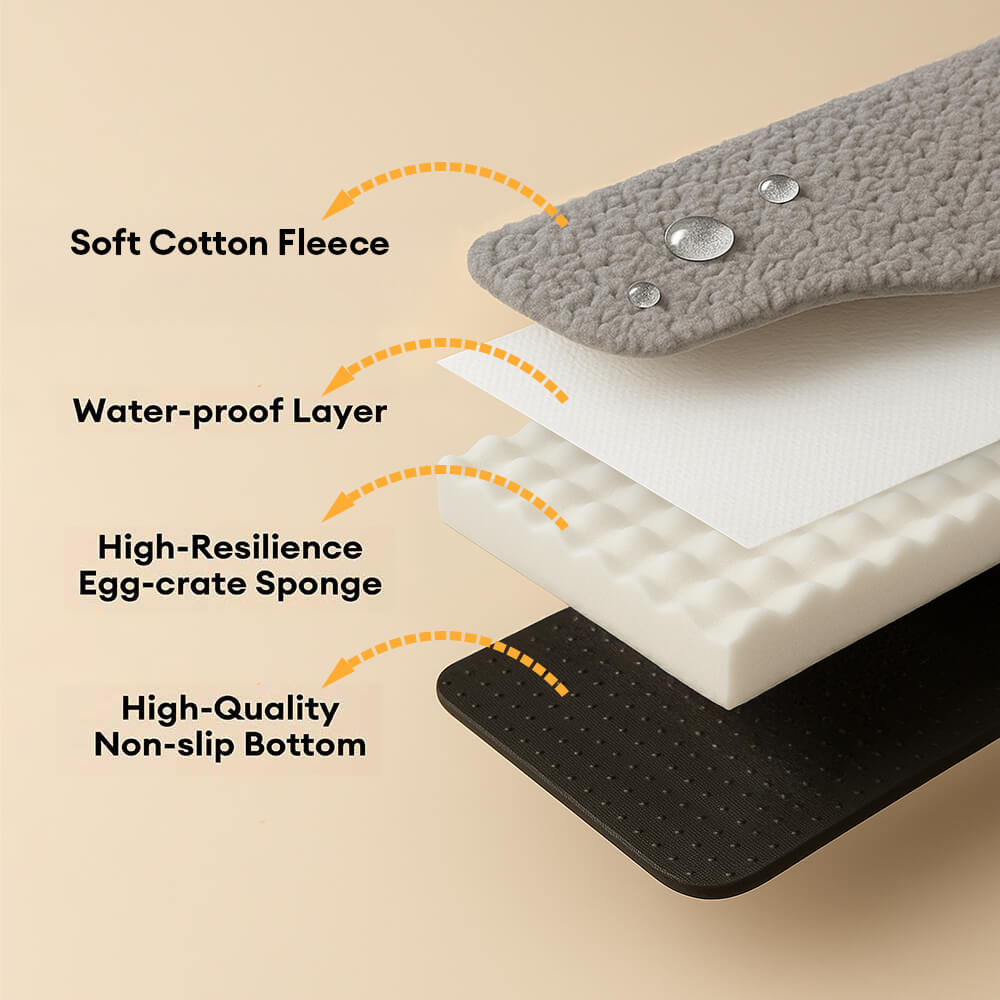 Cama de perros de espuma de memoria ortopédica impermeable