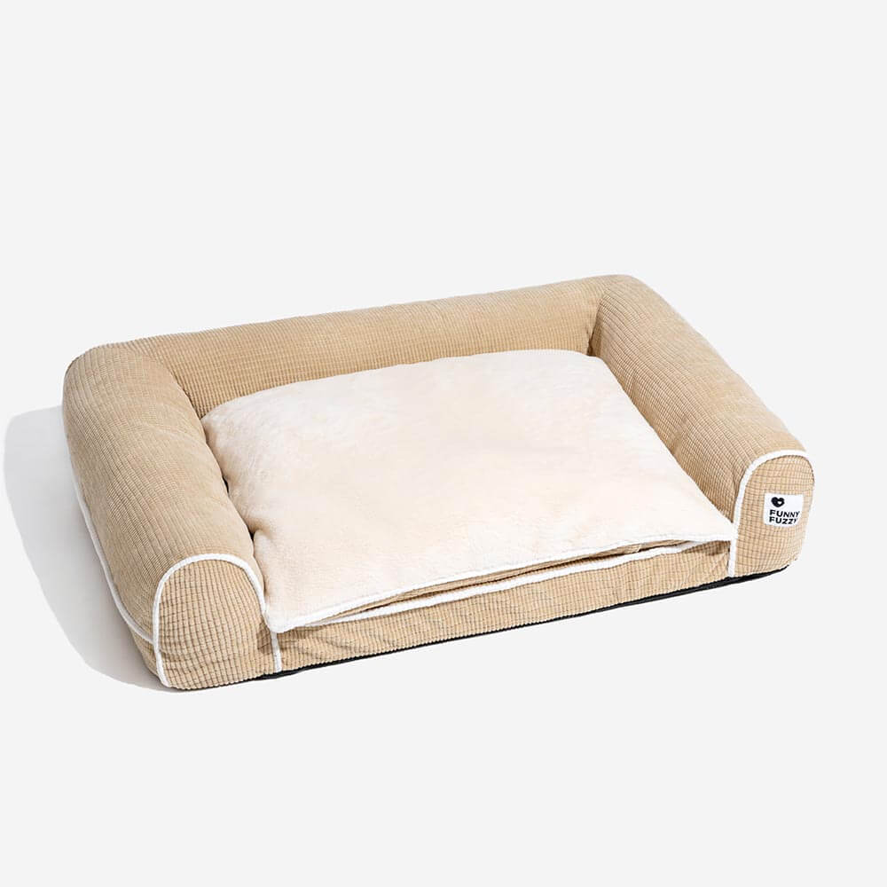 Zweilagiges orthopädisches Deluxe-Flanell-Schlafsofa für Hunde