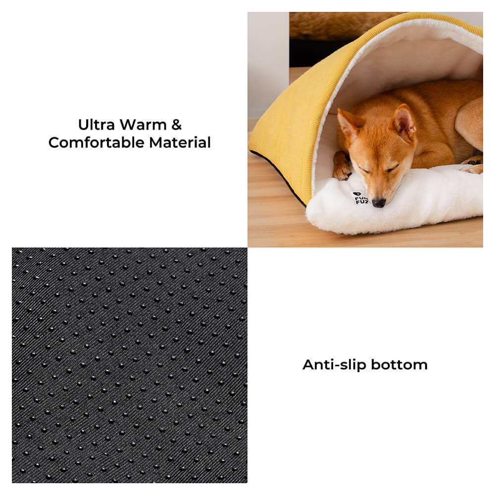 Cama para perros con saco de dormir para cachorros, extremadamente suave y difusa