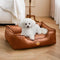 Luxury Faux Leather Waterproof Removable Dog Sofa Bed