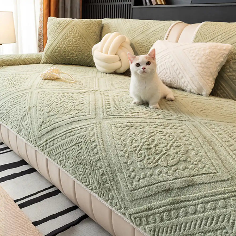 Toda la temporada de estilo nórdico Nórdico Plush Talled Decorativo Cubierta de sofá sin deslizamiento