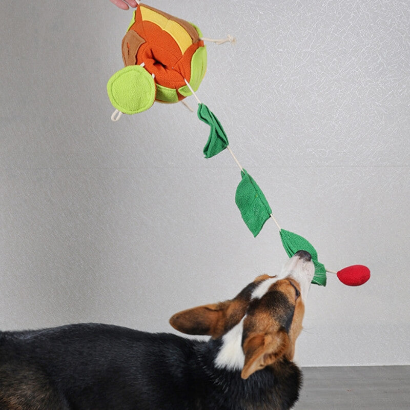 Rompecabezas interactivo juguete chirriante bola de hoja juguete dispensador de golosinas para perros