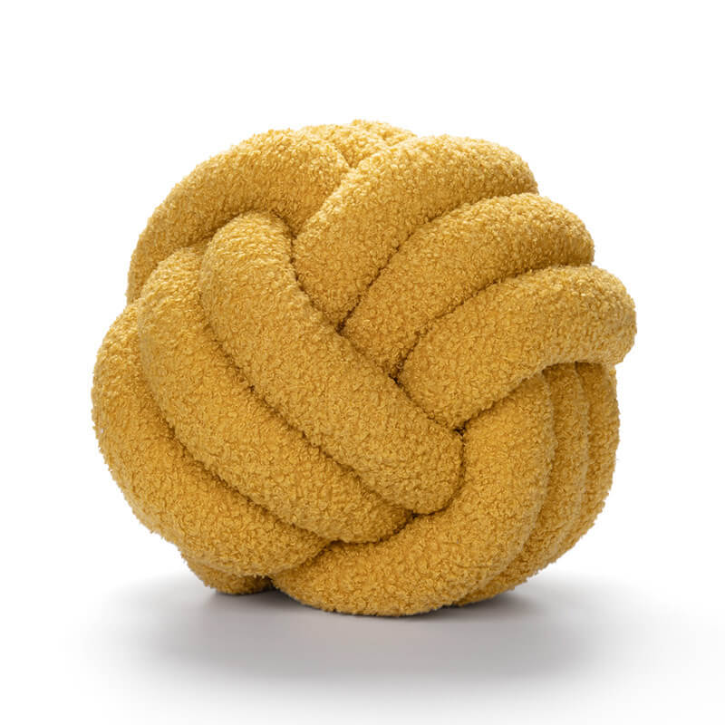 Coussin de canapé boule noué en polaire tricotée