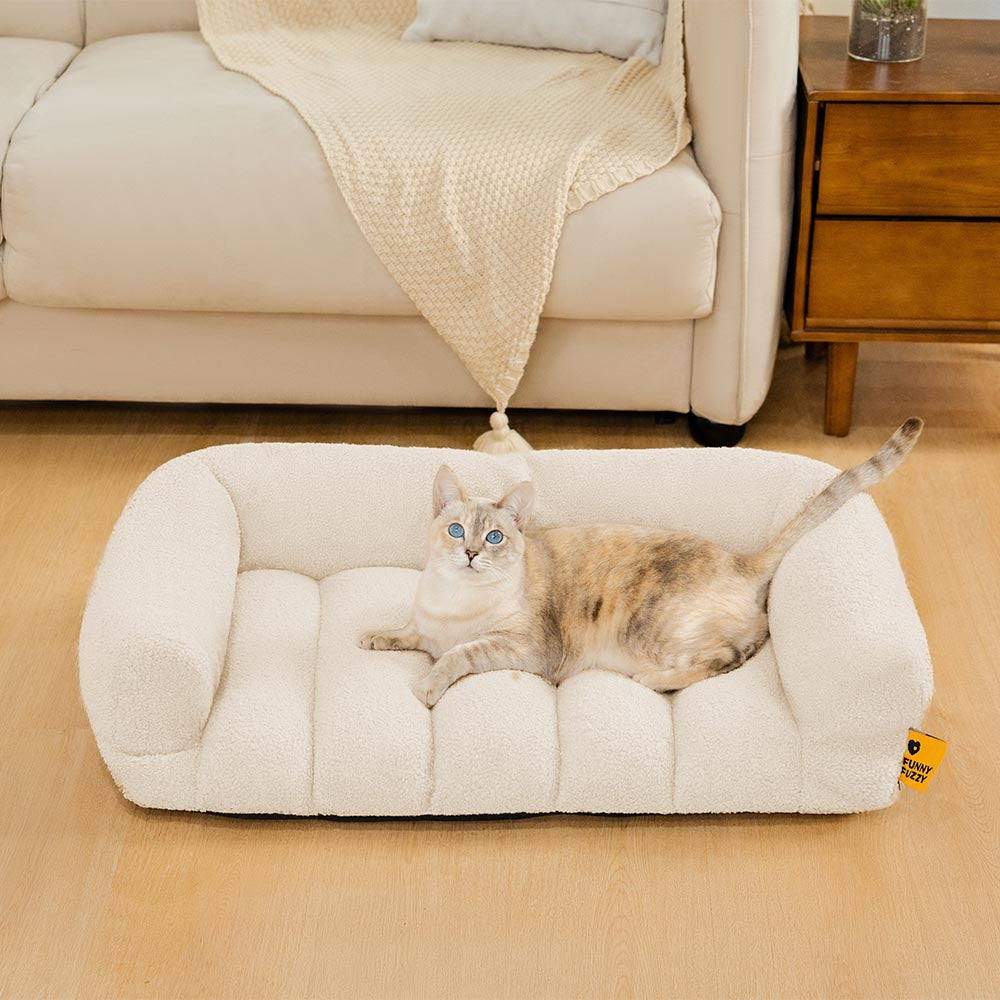 Large Soft Supportive Headrest Orthopedic Cat Bolster Bed - Cloudy Napper