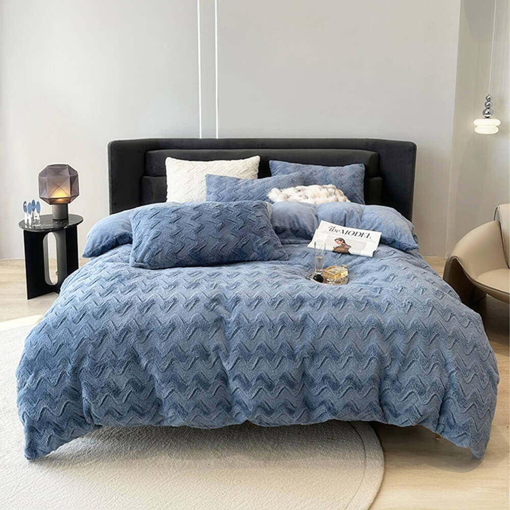 Wavy Textured Luxury Plush Bed Sheet Set