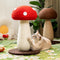 Handcrafted Mushroom-Shaped Natural Sisal Scratching Post for Large Cats