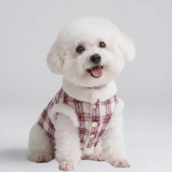 Plaid Fleece Pullover Dog Jacket - A Warm and Stylish Winter Jacket