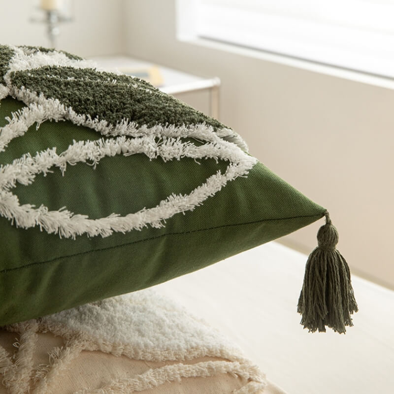 Plush Leaf With Tassel Sofa Pillow