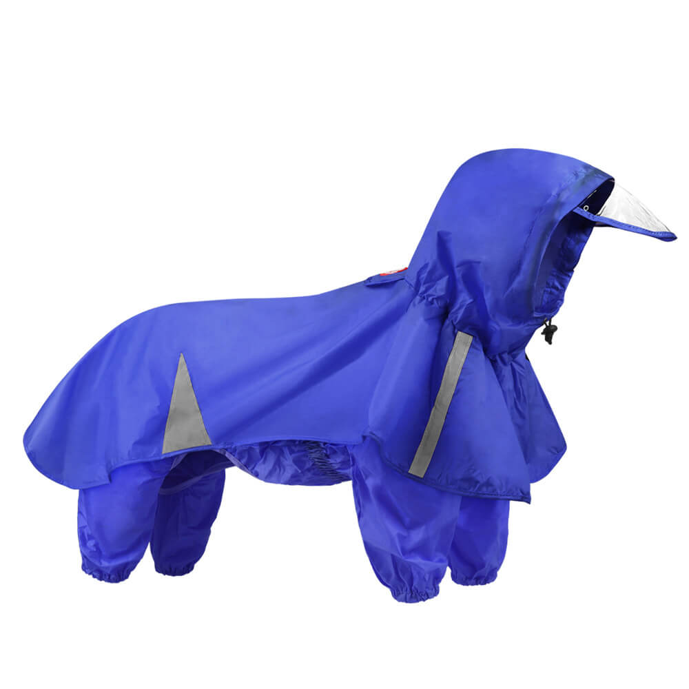 Reflective Windproof And Waterproof Hooded Dog Cape Raincoat