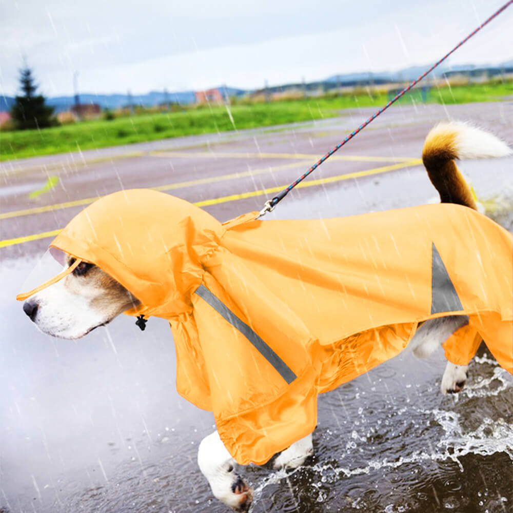 Chubasquero reflectante a prueba de viento e impermeable con capucha para perro