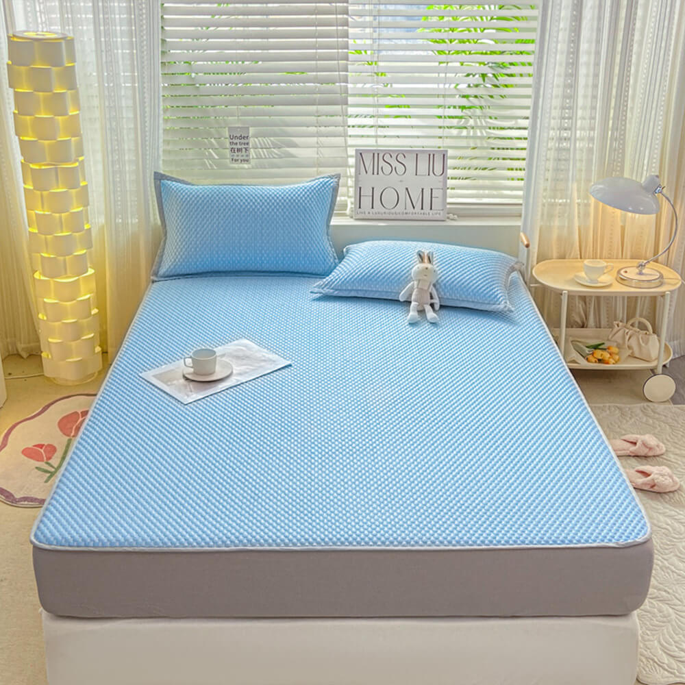 Cooling Breathable Ice Dot Fitted Sheet Mattress Cover