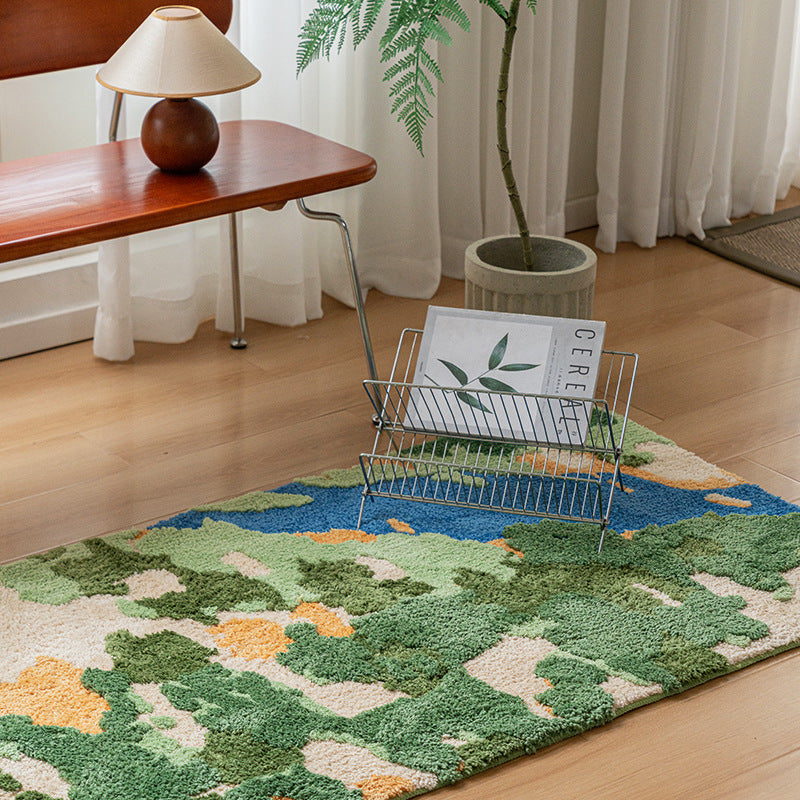 Forest Flocking Moss Rug Irregular Floor Mat Pet Mat