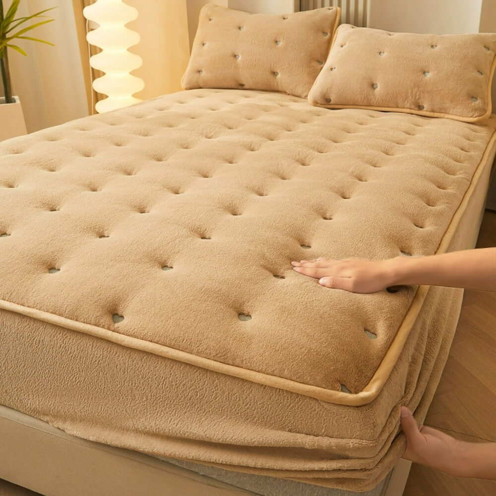 Soft Warm Quilted Fitted Sheet Mattress Cover