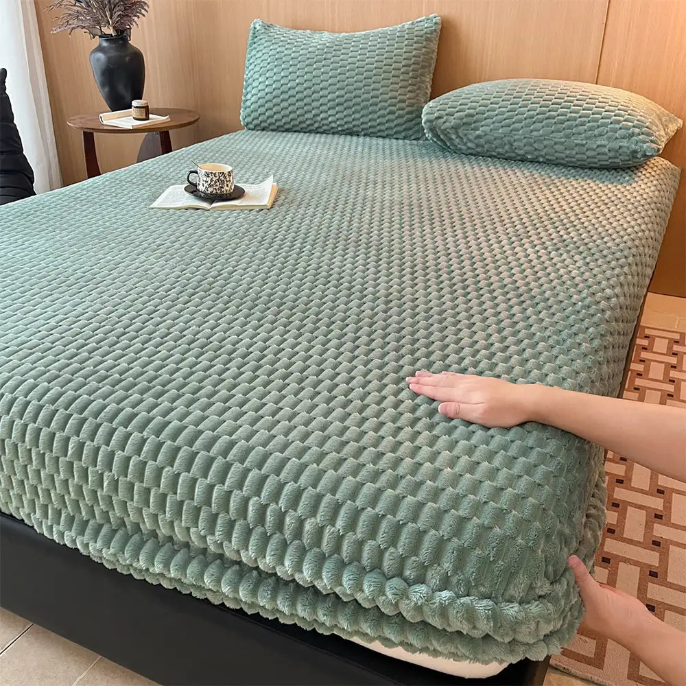 Housse de matelas drap-housse en velours de lait chaud gaufré de style baroque