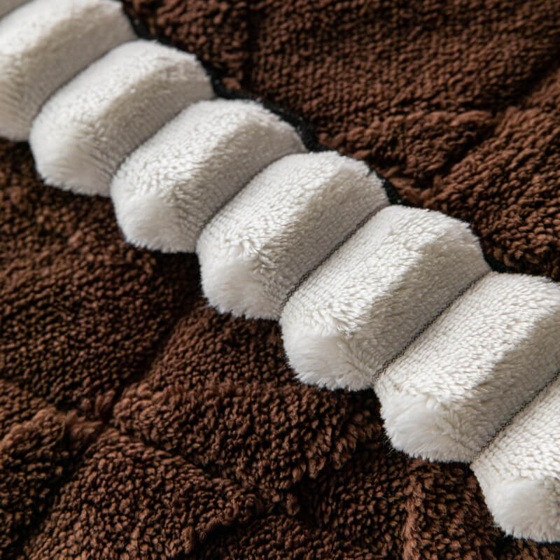 Thickened Short Plush Leaf Pattern Scratch Resistant Non-Slip Couch Cover