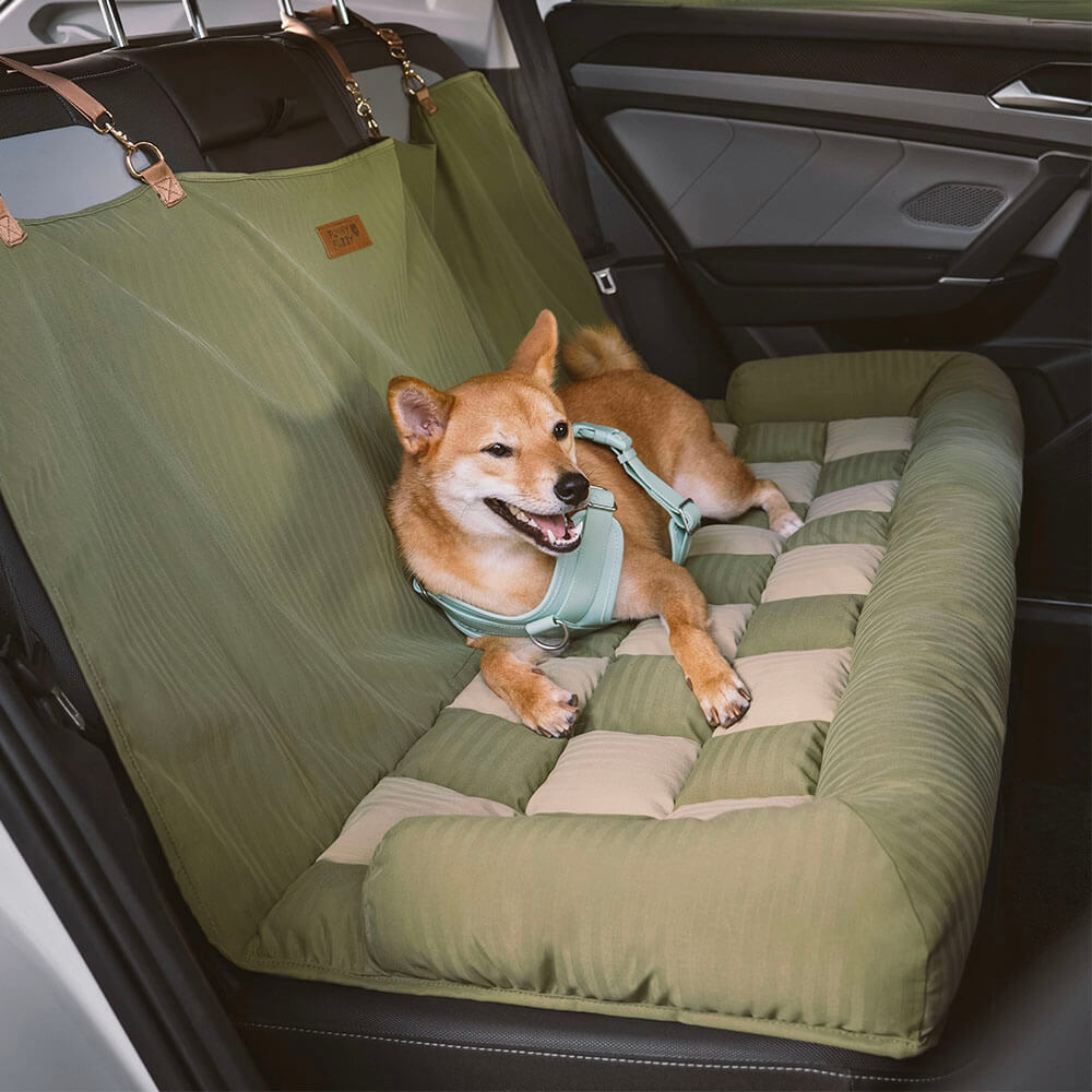 Travel Bolster Safety Back Seat Large Dog Car Seat Bed - Modern Chessboard