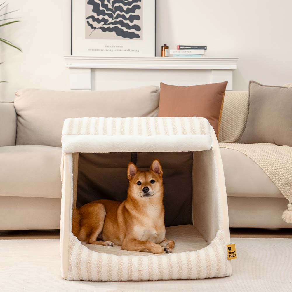 Lit orthopédique pour chien Trendy Stripe House - Cosy Hideaway