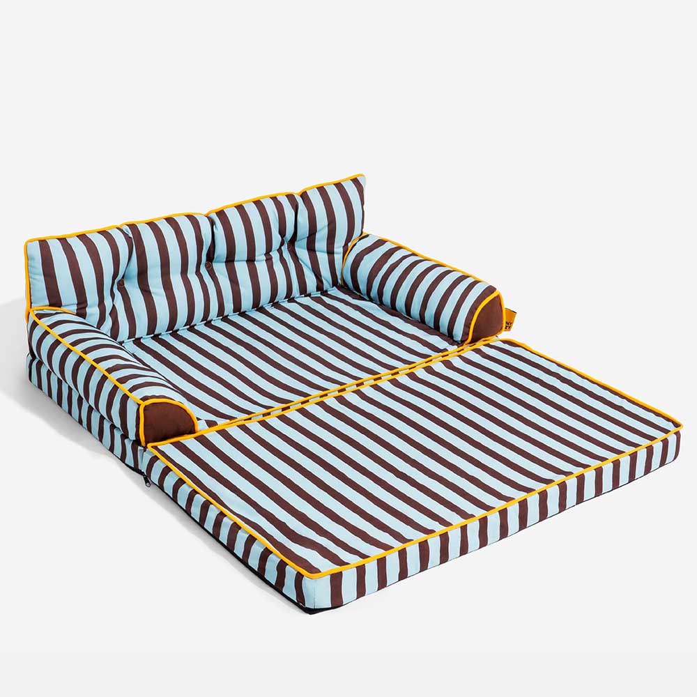 Stripe Waterproof Foldable Dog Sofa Bed - Sunny Siesta