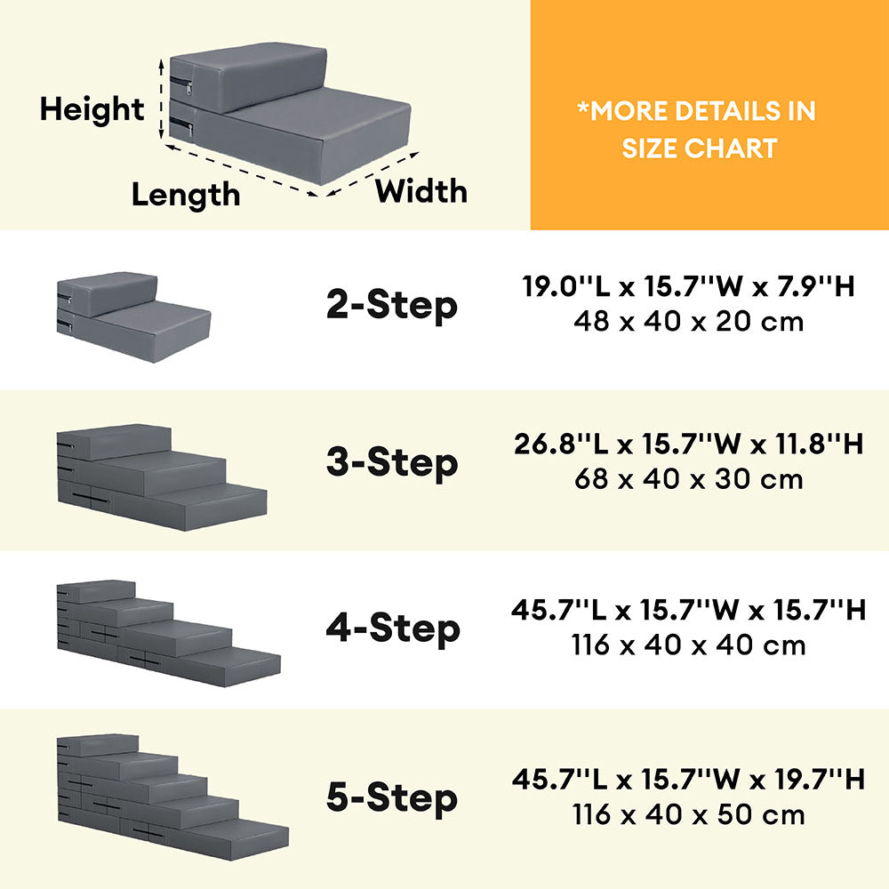 Waterproof Washable PU Leather Modular Multi-Level Pet Stairs