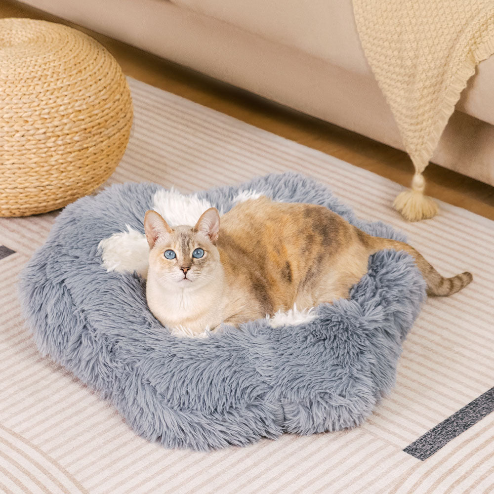 Washable Fluffy Non-Slip Cozy Cat Bed-Paw Spot